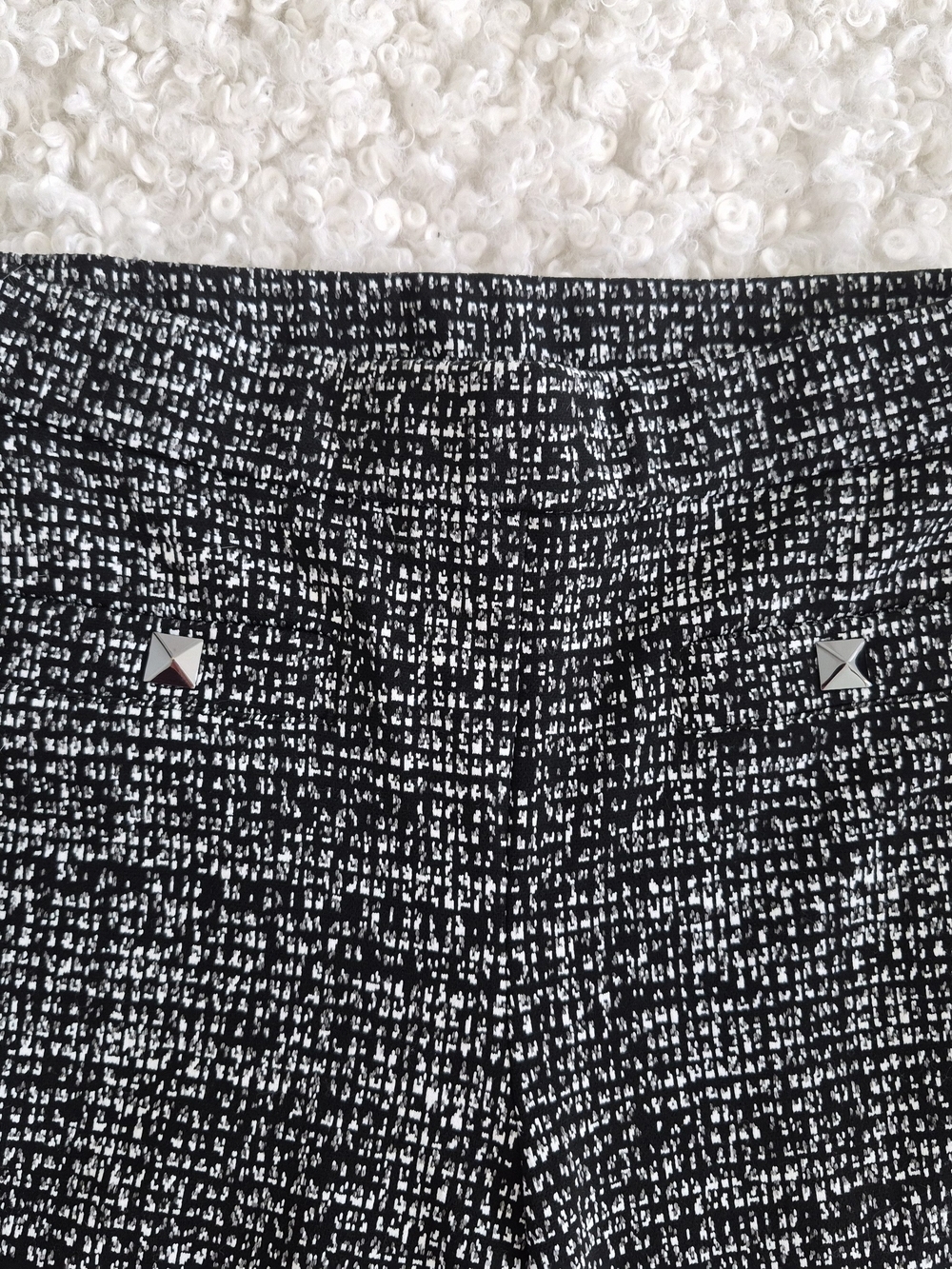 Joseph Ribkoff Tweed Knit Pants 8 Dark Academia Coquette Crop Wide Leg Trousers - Picture 15 of 16